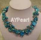 pearls turquoises necklace