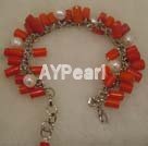 coral pearl bracelet