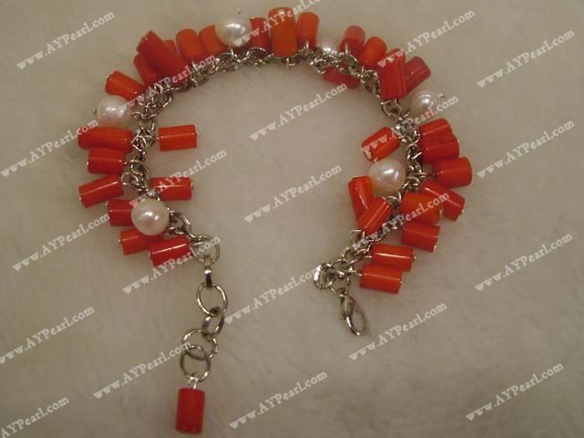 coral pearl bracelet