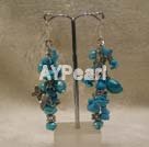 Turquoise and blue pearl earring
