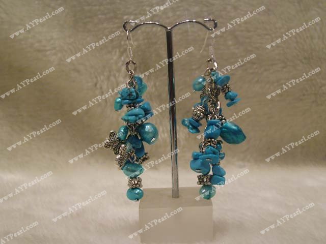 Turquoise and blue pearl earring
