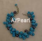 Turquoise black pearl bracelet
