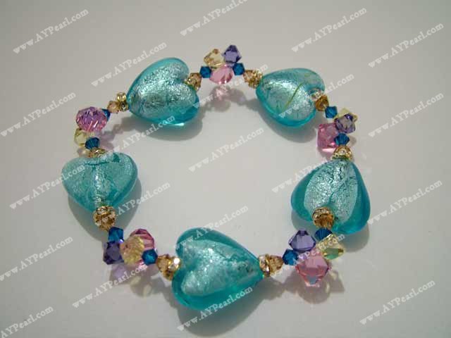 crystal and coloured glaze bracelet