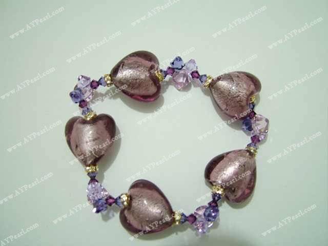 crystal and coloured glaze bracelet