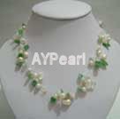 Wholesale Gemstone Jewelry-pearl aventurine neckalce