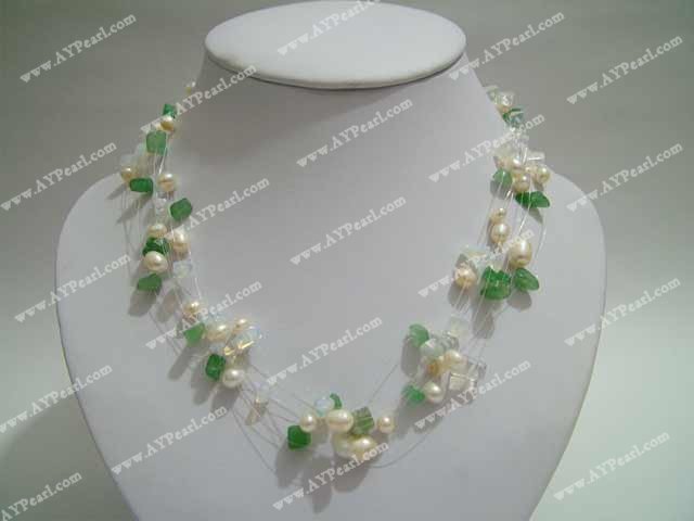 pearl aventurine neckalce