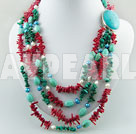 coral and pearl and turquoise necklace