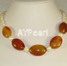 carnelian pearl necklace