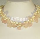 collier de perles de quartz rose