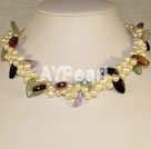Wholesale Rainbow fluorite pearl necklace
