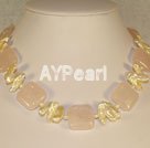 pearl and Rose quartz necklace