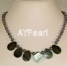 pearl and multicolor shell necklace