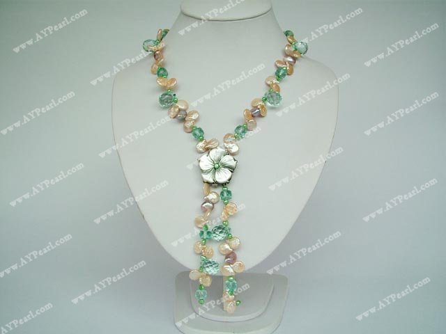 pearl crystal necklace