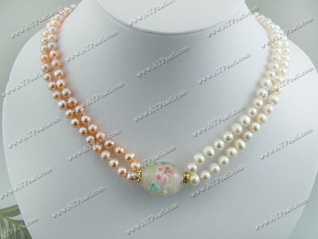 pearl colored glaze necklace