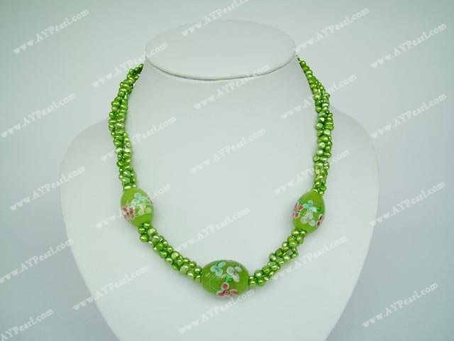 Perle Halskette farbige Glasur