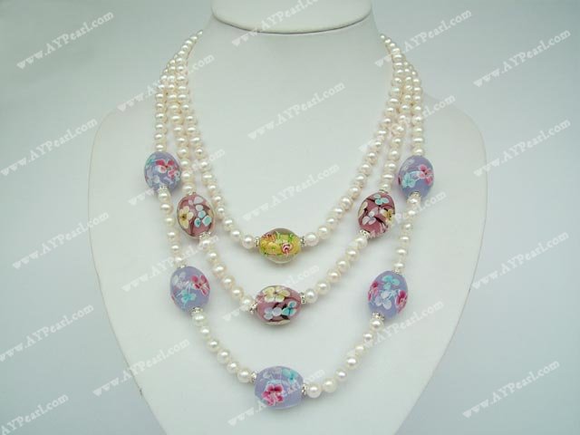 pearl colored glaze necklace