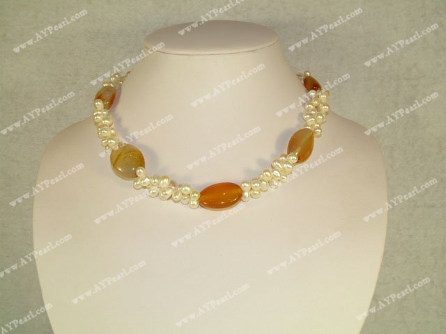 pearl and agate necklace