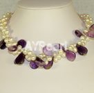 Amethyst pearl necklace