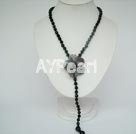 Wholesale Gemstone Jewelry-Faceted Black Agate Necklace