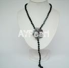 Faceted negru Agate colier