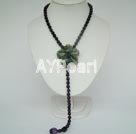 Indiska agat blomma ametist halsband