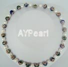 pearl cloisonne bead necklace