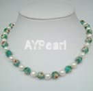 pearl cloisonne bead necklace