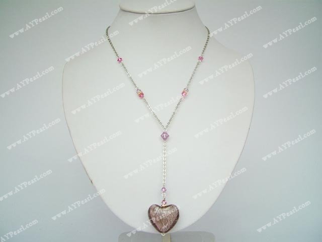 crystal coloured glaze necklace