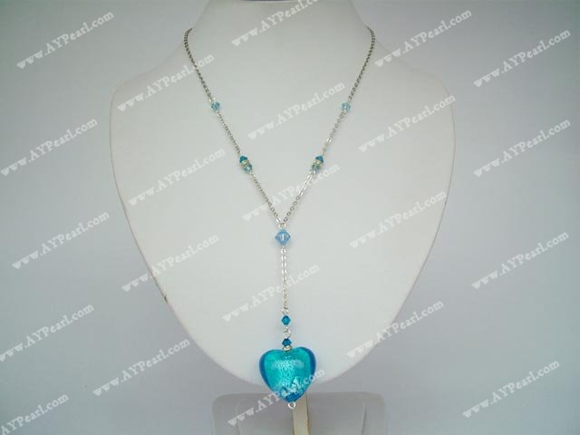 crystal coloured glaze necklace