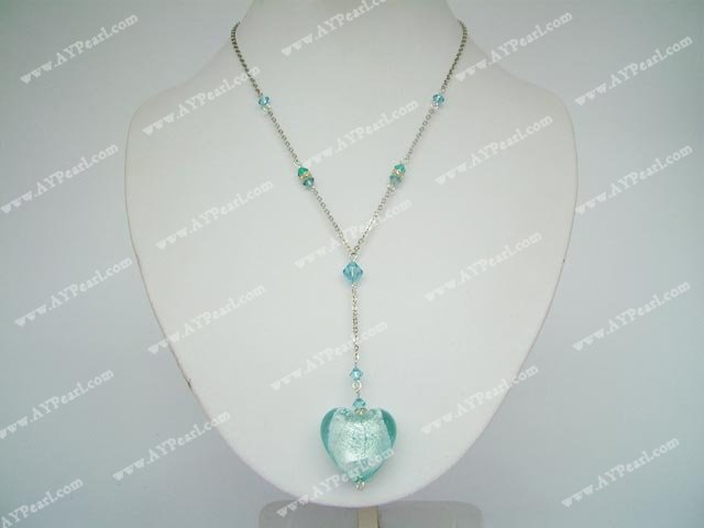 crystal coloured glaze necklace
