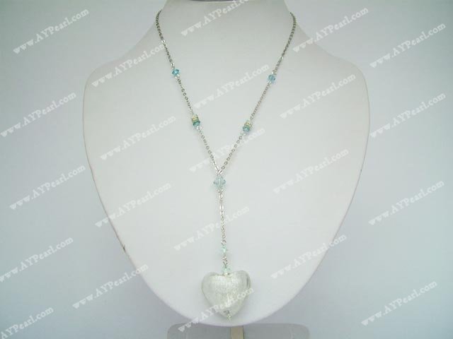 crystal coloured glaze necklace