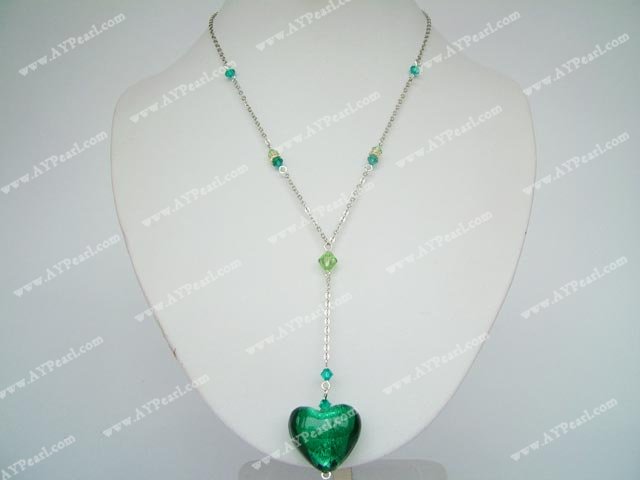 crystal coloured glaze necklace