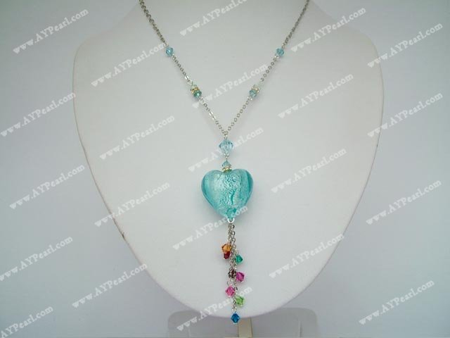 crystal coloured glaze necklace