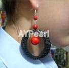 Black Lacquer-carved Earring