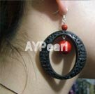 black cinnabar earrings