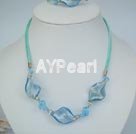 Wholesale crystal coloured glaze neckalce with matching bracelet
