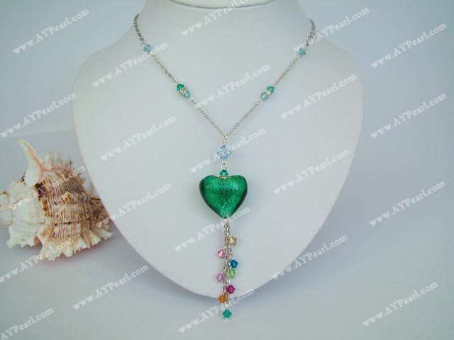 crystal coloured glaze necklace