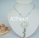 crystal coloured glaze necklace