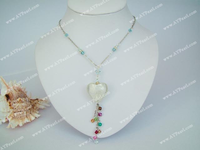 crystal coloured glaze necklace