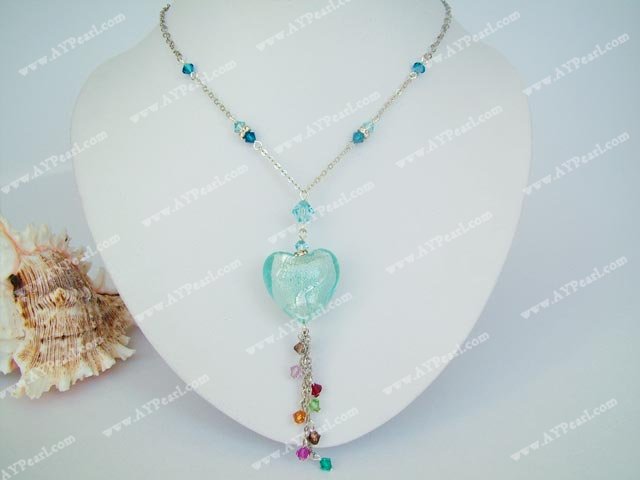 crystal coloured glaze necklace