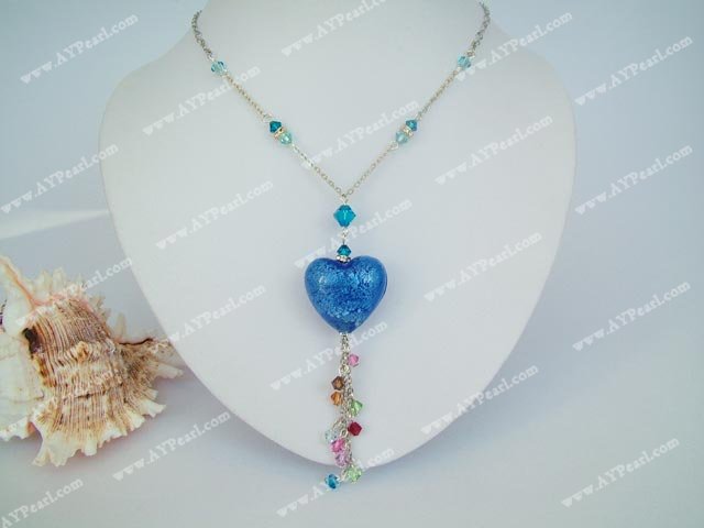 crystal coloured glaze necklace