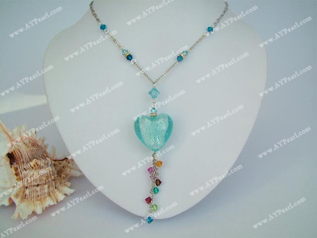 crystal coloured glaze necklace