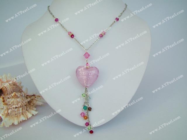 kristall rosa glasyr halsband