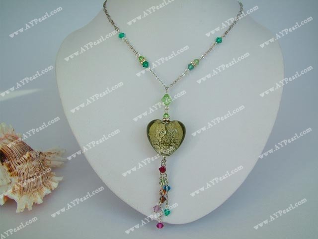 crystal coloured glaze necklace