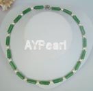 Wholesale Gemstone Jewelry-pearl aventurine jade necklace