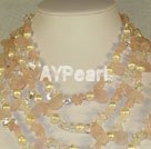 pearl and Rose quartz necklace