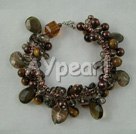 pearl crystal tiger eye bracelet