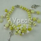 Wholesale Gemstone Jewelry-lemon stone pearl bracelet