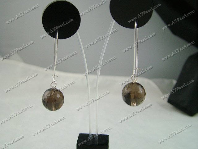 Boucles d'oreilles quartz fumé