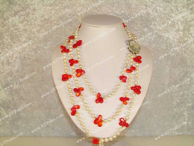 coral pearl necklace